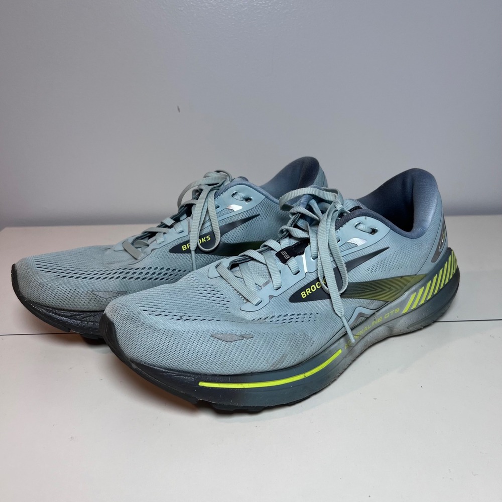 Brooks Adrenaline GTS 23 Mens Running Shoes Blue Lime Green 1103911D458 Size 13